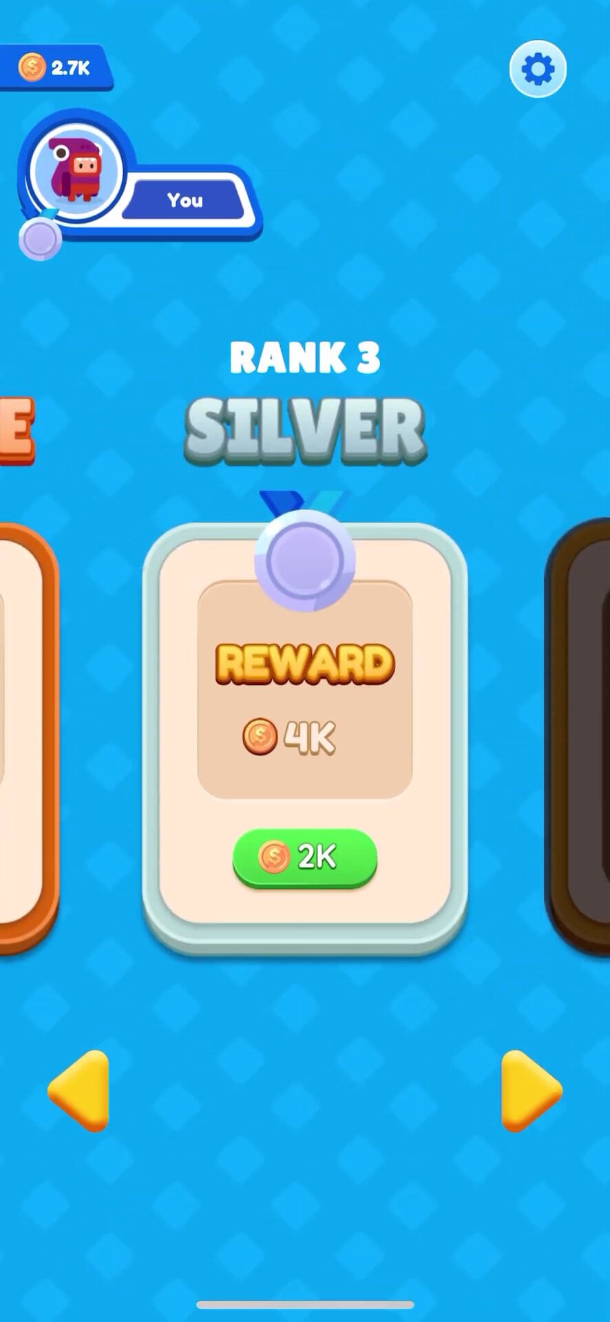 Gameplay screenshot of All In Words, showing the table selection screen.