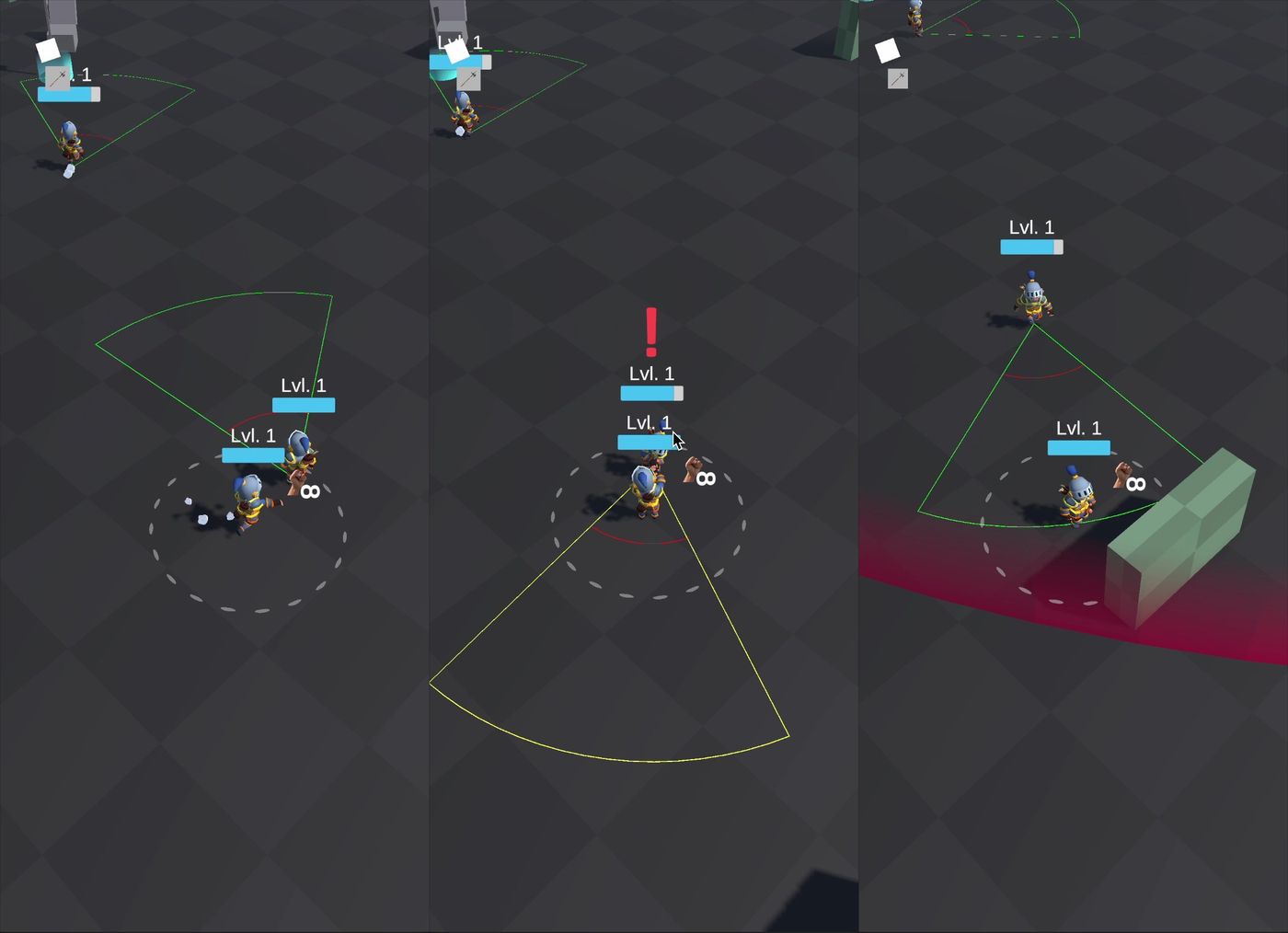 Image showing the backstabbing feature during development.