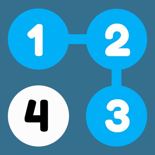 The app icon of <i>Sudoku Paths</i>, showing a path of numbers over a blue background.
