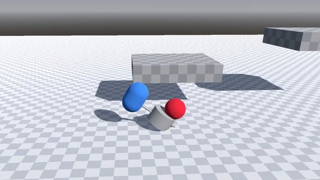 A screenshot of the player character attacking a green ball, which turns red when registering the hit. A screenshot of the prototype running where the player character is attacking a green ball, which turns red when registering the hit.
