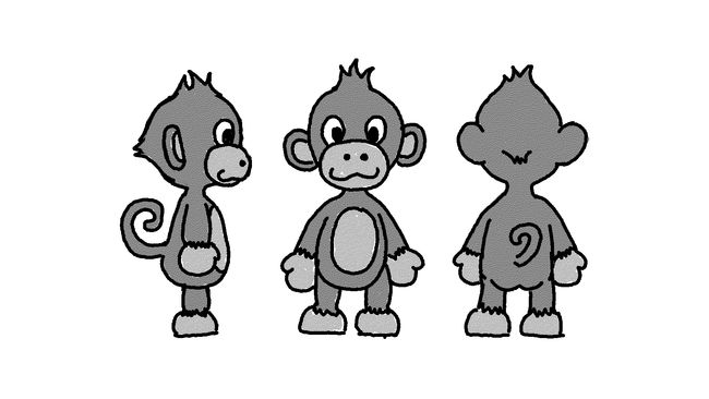 A drawing of the monkey I imagined as the main character for the game. A drawing of the monkey I imagined as the main character for the game.